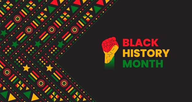 Black history month background design celebrated annually in february in the usa and canada