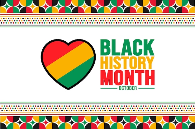 Vector black history month background template celebrated in october and february united states canada