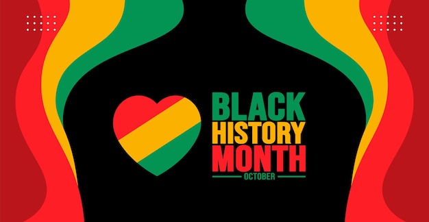 Vector black history month background template celebrated in october and february united states canada