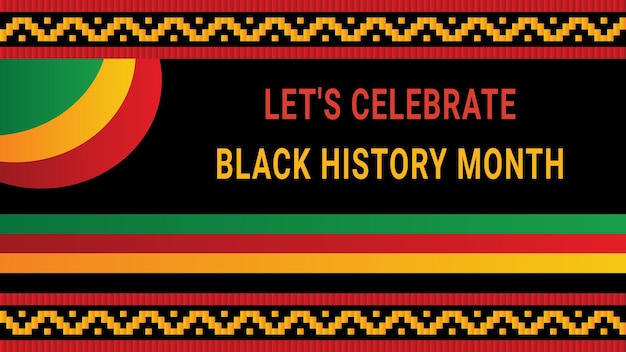 Black history month background vector design is celebrated annually in february