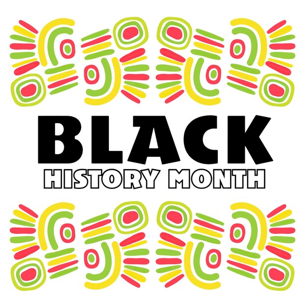 Black history month banner template on white background african