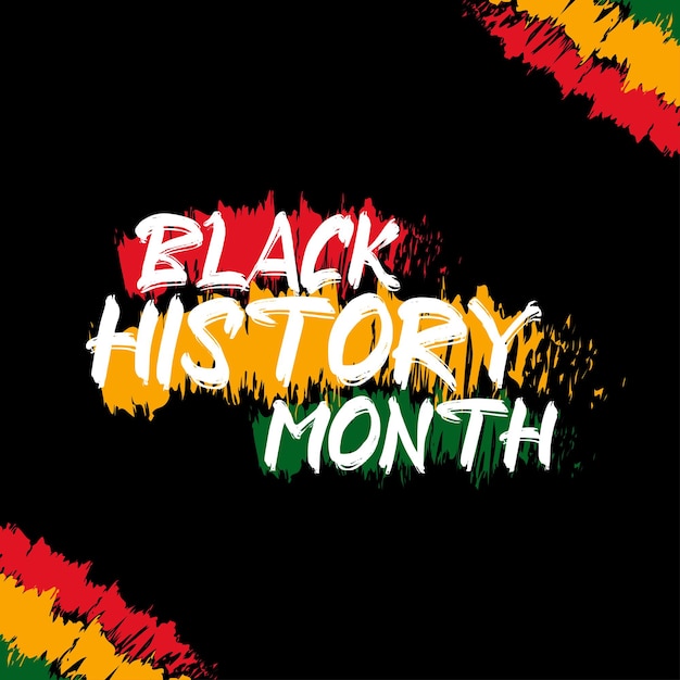 Black history month celebrate Black history month lettering with colorful vector illustration
