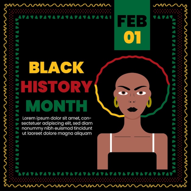 Black history month design - social media post