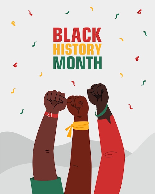 Black history month hand poster template