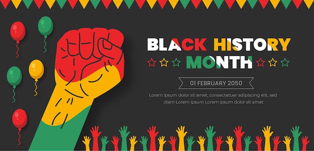 black history month hand power background