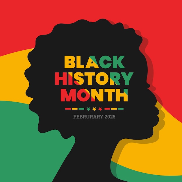 Black History Month Handgetekende illustratie poster en social media ontwerp en banner sjabloon