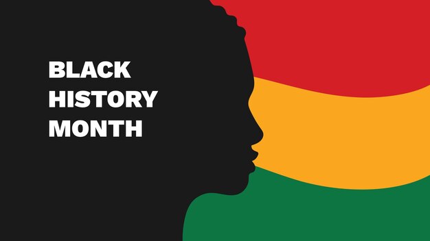 Black History Month Holiday Concept with Silhouette of Black Woman