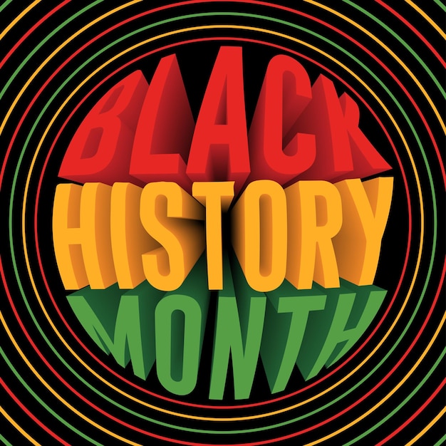Vettore illustrazione del mese della storia nera, bandiera della celebrazione del mese della storia nera, design del poster