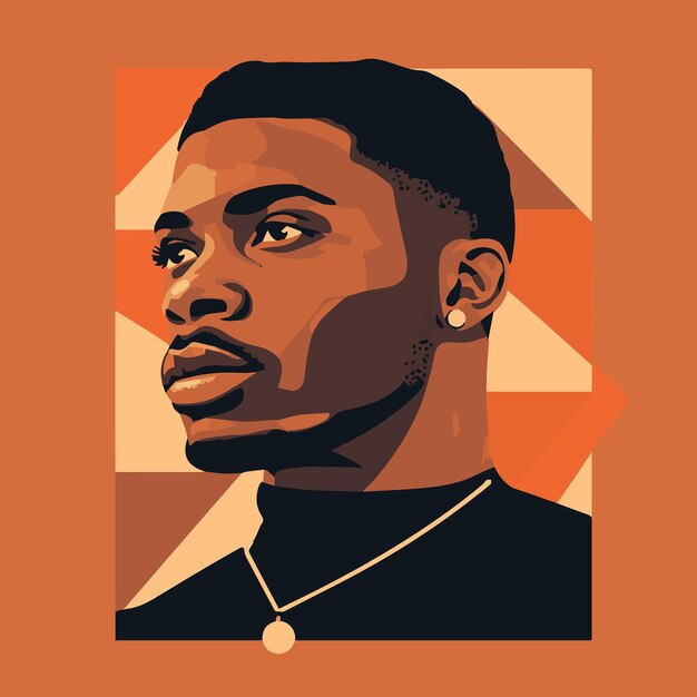 Vector black history month minimal vector african american man