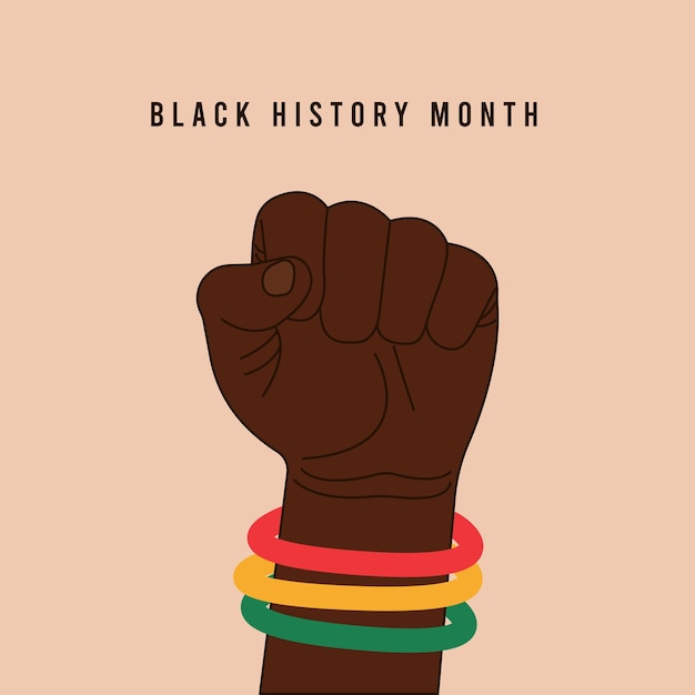 Vector black history month of afro-amerikaanse geschiedenis. tegen rassendiscriminatie van donkere huidskleur.