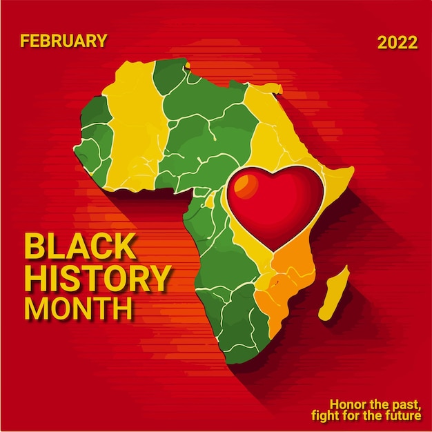 Vector black history month in pan african colors african