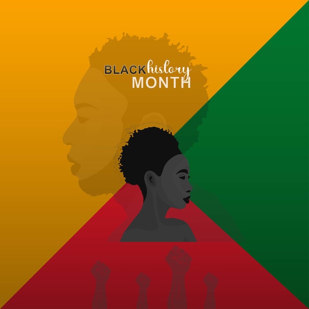 Vector black history month poster vector celebrates canada usa african black history month post design