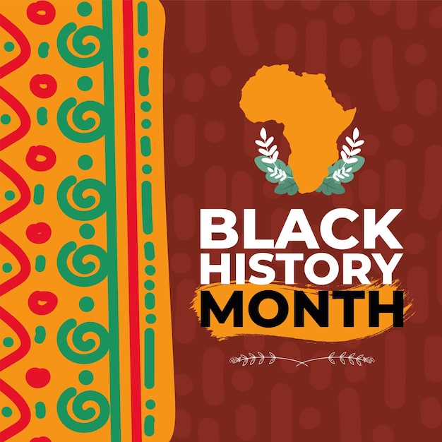 Black history month poster with map of Africa Vector