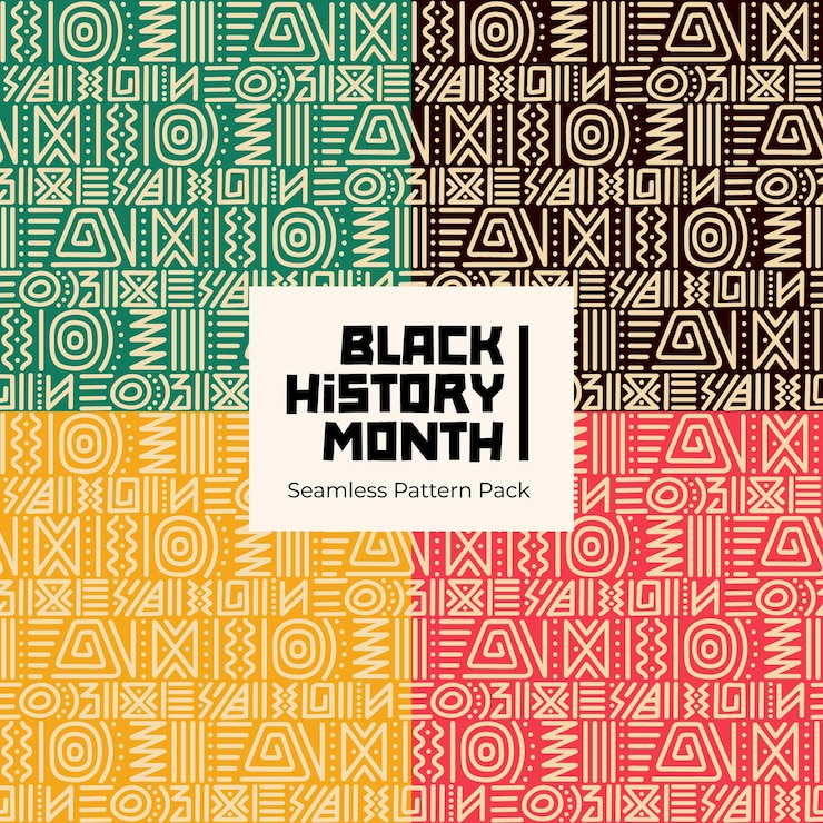 Vector black history month seamless ethic tribal pattern pack