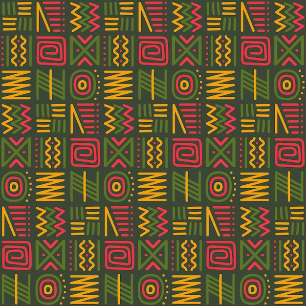 Vector black history month seamless pattern ethnic colors