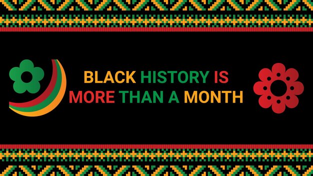 Black history month social media post vector design celebrated annually in february