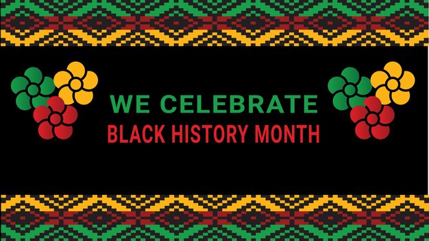 Black history month social media post vector design is celebrated annually in february