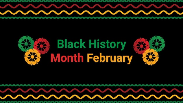 Black History Month social media post vector design wordt jaarlijks in februari gevierd
