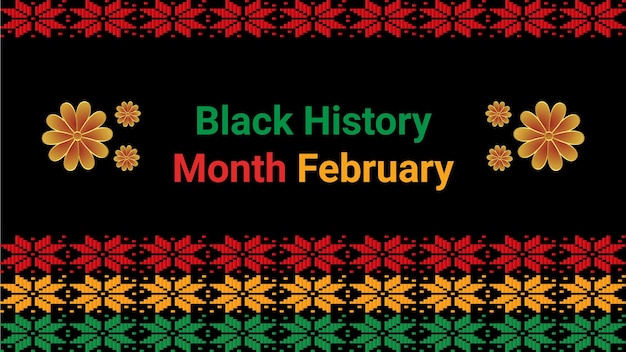 Black History Month social media post vector design wordt jaarlijks in februari gevierd