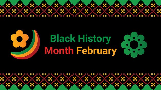 Black History Month social media post vector design wordt jaarlijks in februari gevierd