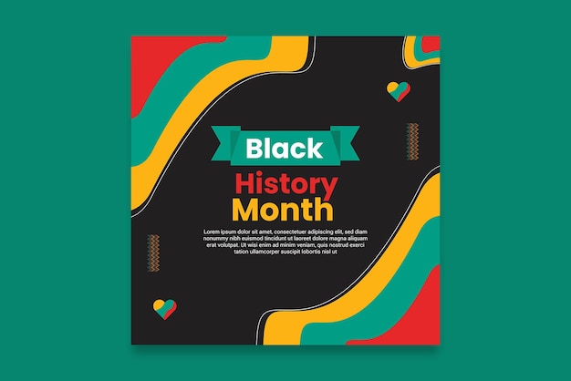 Vector black history month social media poster ontwerp sjabloon