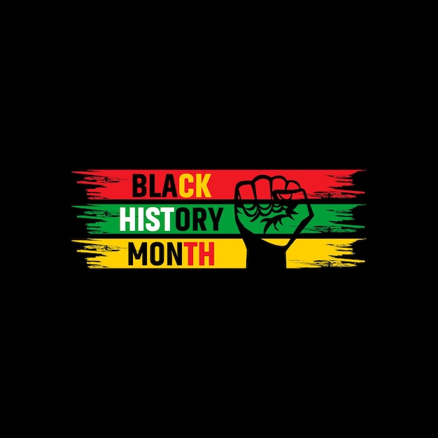 흑인 역사의 달 티셔츠 디자인, 흑인 역사의 달 타이포그래피, 벡터 일러스트레이션