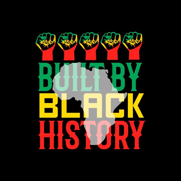 Дизайн футболки Месяца черной истории, типографика Месяца черной истории, векторная иллюстрация