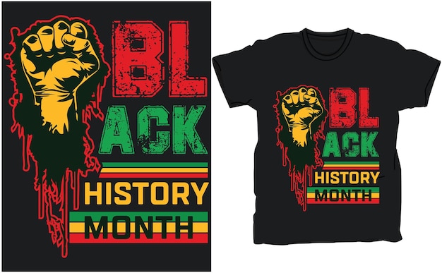 Design della t-shirt del mese della storia nera.