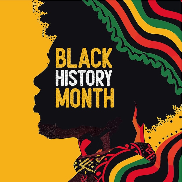 Black History Month Vector Illustration Social Media Post Template Design