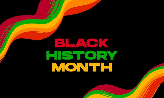 Black history month with fluid wave for poster, banner, social media, greeting card