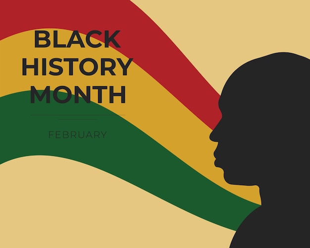 黒人歴史月 アフリカの女性のシルエットを描いたイラスト