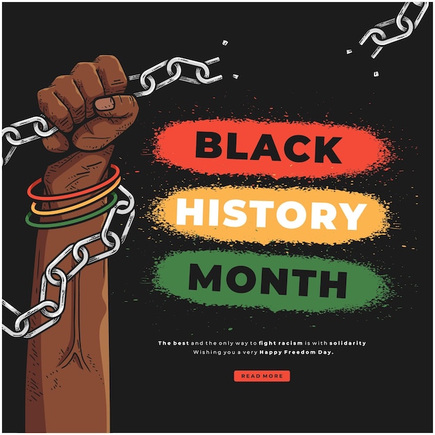 Vector black history months illustration background