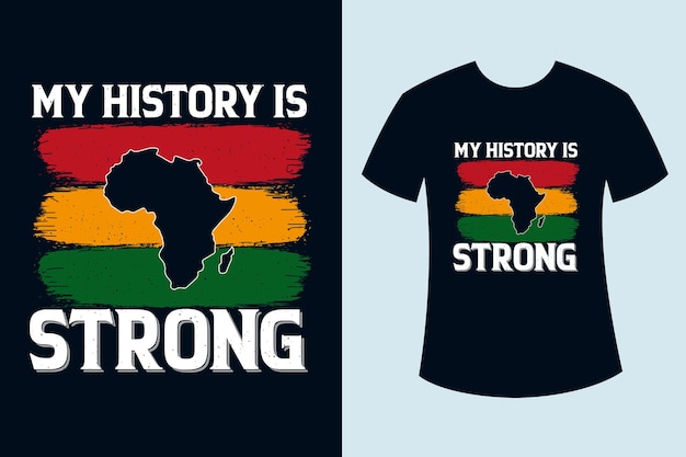 Vector black history t shirt with african map vector graphic