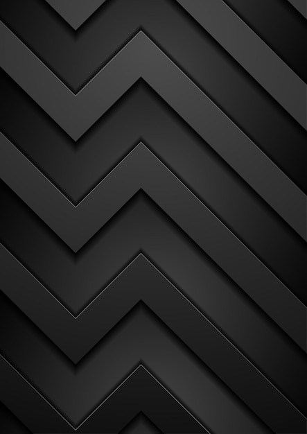 Black hitech concept abstract zigzag stripes Dark technology geometric background Futuristic vector flyer design