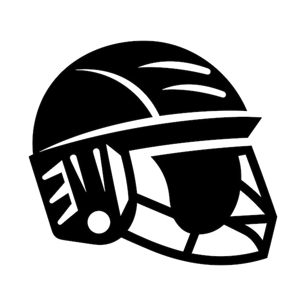 A black hockey helmet vector