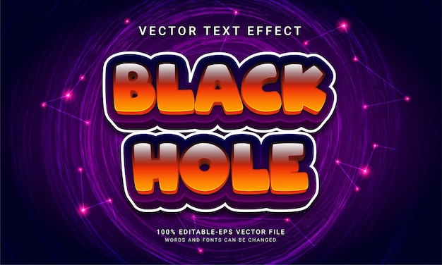 Black hole editable text effect themed space life