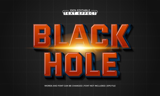 ブラックホール - スペースと銀河のテキストスタイルで編集可能なテキスト効果