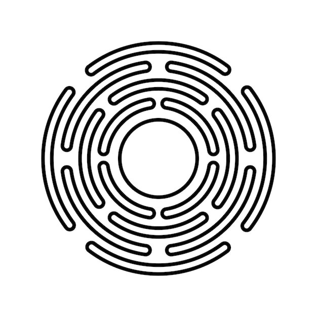 Vector black hole space wormhole outline icon line art vector