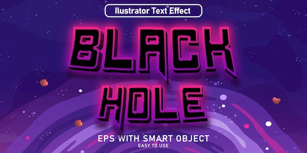 Vector black hole text effect