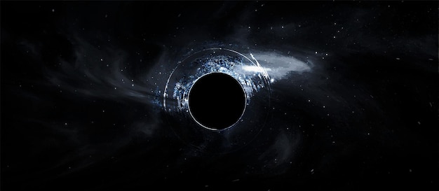 Vector black hole vector illustration space galaxy background