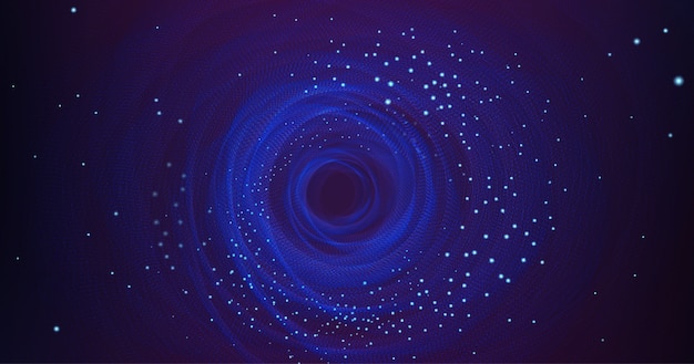Черная дыра со спиральной галактикой на космическом фоне