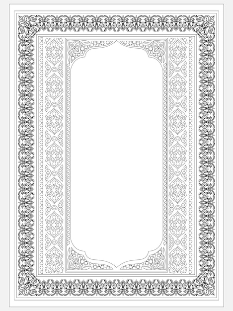 Black Holy Quran, Kuran Cover Design, illustration, vector, border, floral frames