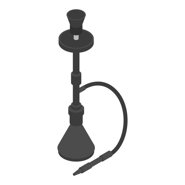 Vector black hookah icon isometric of black hookah vector icon for web design isolated on white background