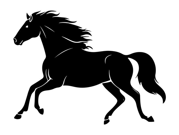 Black horse silhouette vector illustration design