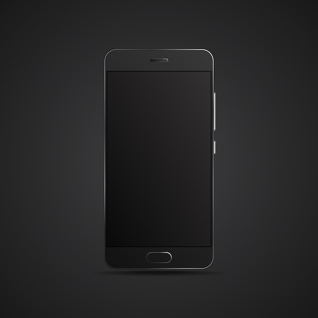 Black hyper realistic phone. vector modern high detailed black phone.