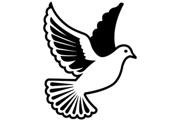 Black icon white dove symbol of peace