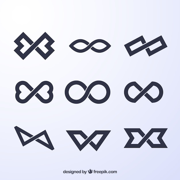 Vector black infinity symbol collection