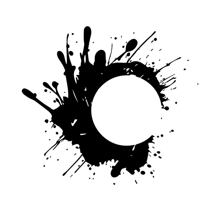 Vector a black ink blot with a blot and blots