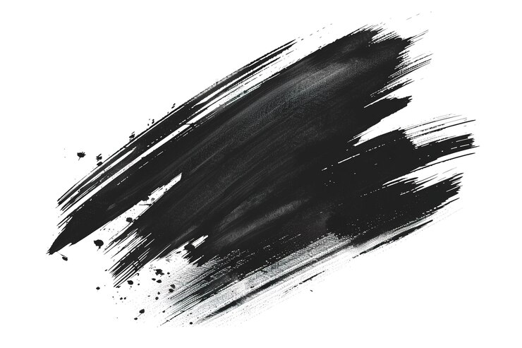 ブラック インク ブラッシュ ストローク フォーム ベクター ウォーターカラー ホワイト 背景 ベクター イラスト ブラッシュストローク