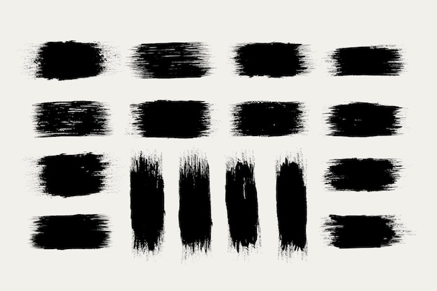 Black ink brush strokes collection